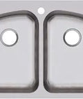 Dayton Equal Double Bowl Stainless Steel Sink Dual Mount Drop-In Or Undermount, 33 By 22 Inch, 8 Inch Deep, Slim Rim For A Seamless Look.