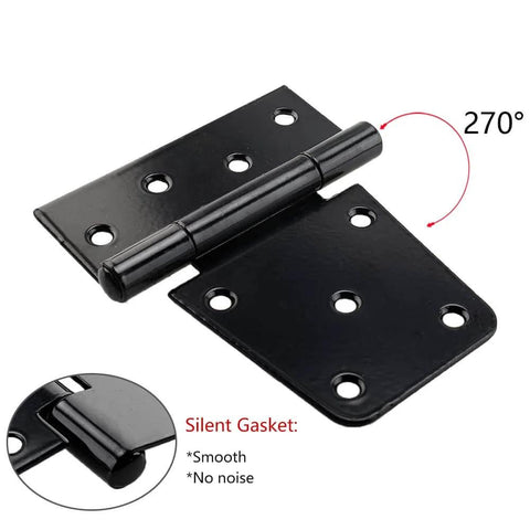 3.5 Inch Heavy Duty Gate Hinge Set For Fence And Door Applications Black Wrought Iron Rustproof Hinges With Stainless Steel Screws