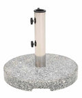 Granite Round Parasol Base, 44.1 Lb Umbrella Stand For Garden Patio Beach, Sand-Weighted Outdoor Holder with stainless steel tube
