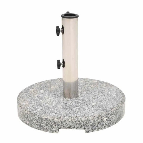 Granite Round Parasol Base 44 Lbs Heavy Duty Patio Umbrella Stand With Two Adapters Fits Most Pole Sizes Weather Resistant