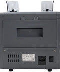 Hassle Free Multi Currency Money Counter Machine With Advanced Cis Sensor Authentication showing back view with power and output ports.