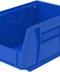 Space Saving Stackable Plastic Storage Bins For Garage And Pantry, 9 X 6 X 5 Inches, Blue, Durable Multi-Purpose Organizer Bin