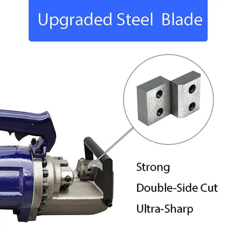Upgraded Steel Blade on Heavy Duty Portable Electric Rebar Cutter Workhorse With Raw 3000 Watt Copper Motor for smooth cutting.