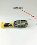 Close-up of one cordless LED work light with magnetic base and swivel hook, part of the two pack cordless LED work lights set.