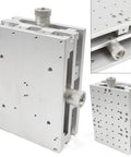 Rock Solid 2 Axis Work Table for Precision Marking and Alignment, aluminum platform with handwheel, top view and detail