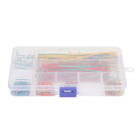 560 Piece Multicolor Jumper Wires Set, Solderless Breadboard Cables In 14 Lengths With Storage Box, clear top view of box.