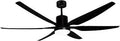 66 Inch Ceiling Fan With Lights Remote Control Black Beefy 6 Blades Indoor Outdoor Ceiling Fan With 6 Speeds Delivers Up To 6758 CFM