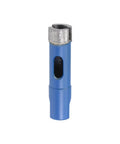 Front view of blue 14mm sintered diamond core drill bit for masonry, for M10 angle grinder