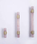 Clear Crystal Marble T Bar Cabinet Handles With Solid Brass Base Drawer Pull Knobs For Kitchen Bathroom Dresser And Closet Euro Style Furniture Hardware Upgrades Featuring A Slick Finish, three sizes displayed on white background.