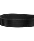 Close-up of V Ribbed Belt 125J8 8 Ribs 12.5 Inch Length 0.74 Inch Width 0.14 Inch Thick EPDM Poly V Drive Belt edge view