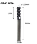 Heavy Duty Solid Carbide End Mill And Wood Router Bit TiAlN Coated Four Flute 1 To 20 Millimeter Milling Cutter For Steel T Slot Shank Type smooth cutting action 20mm diameter 150mm length