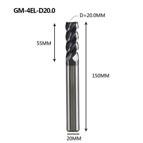 Heavy Duty Solid Carbide End Mill And Wood Router Bit TiAlN Coated Four Flute 1 To 20 Millimeter Milling Cutter For Steel T Slot Shank Type smooth cutting action 20mm diameter 150mm length