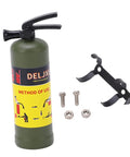 Slick Mini Fire Extinguisher RC Car Accessory For Axial Scx10 And Wpl Mn Series Crawlers, green toy with holder and screws.