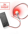 Shop Grade No Nonsense 3V AA Battery Holder Cases With Quick Connect Tinned Wire Leads And Snappy On Off Switch For Hassle Free DIY And Rapid Maker Builds, 3V battery case with LED light and tinned wire leads.