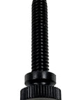 Heavy Duty Black Nylon Thumb Screws 1/4 20 Thread X 1 1/4 Inch Long Industrial Fasteners showing knurled grip and smooth head.