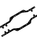 Beefy Metal RC Chassis Frame Upgrade Kit For WPL C14 C24 C34 C44 B14 B24 side view of black aluminum girder frame