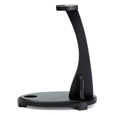 Vertical Sword Stand For Samurai Katana And Wakizashi Display In All Black Wood Swan Shape Holder side view