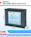 All In One 4 Inch Plc Hmi With 12 Input And 8 Relay Output Display Front View, Industrial Control Screen Interface