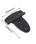 Sturdy T Shaped Plastic Light Duty Shed Hinge For Doors Cabinets And Barn Gates Strap Style Durable Hardware shown dimensions