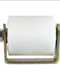 Side view of UHMW nylon gate roller with C bracket, part of Two Pack Slide Gate Guide Roller For 3 Inch Gates, Nylon Gate Roller With C Bracket.