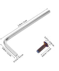 Aluminum Steering Wheel Bolt Kit With Hex Socket Wrench showing dimensions of wrench and screw, wear resistant car interior screws for easy install.