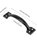 30 Pack Heavy Duty Black 6 Inch Cast Iron Gate Handle Set For Outdoor Fence Garage And Interior Doors with measurements shown