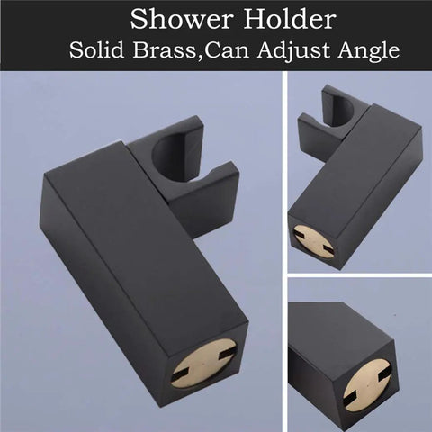 Slick Wall Mounted Digital Display Led Black Shower System Featuring 4 Function Pressurized Waterfall Rain Mode And Handheld Sprayer Hydropower Temp Gauge Tub Spout Heavy Duty Stainless Steel Solid Build Easy Peasy Install Top Shelf Bath Upgrade - shower holder in matte black solid brass