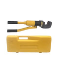 Heavy Duty Hydraulic Rebar Cutter And Crimping Tool With Portable Steel Case on white background, compact design for construction use.