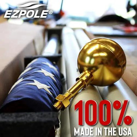 Defender Inground Flag Pole Kit Built Tough For Outdoors With Winds Up To 130 MPH dual flag pole holder, USA-made hardware close-up