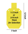 Ar500 Steel Silhouette Target 7 By 12 Inches Half Inch Thick For Rifle Practice shown in yellow with size annotation