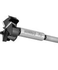 Top Shelf 35mm Carbide Forstner Drill Bit With Triple Flute Design angled view, 35mm cutter, ideal for hardwood boring.
