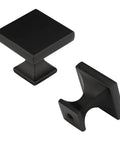 Six Pack Black Square Cabinet Knobs From Solid Zinc Alloy For Kitchen Cupboard Dresser And Bathroom One And One Tenth Inch Square Face Three Quarter Inch Projection Easy Fit Replacement Hardware Pulls