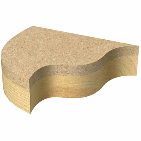 Pro Grade Guided Profiler Router Bit With One Quarter Inch Shank And Half Inch Cut Diameter crafted for smooth flush trims on a shaped wooden piece.