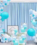 Light Blue Polyester Backdrop Curtains Set Of 2 Panels 10 Feet By 10 Feet With Rod Pockets For Weddings Parties Events