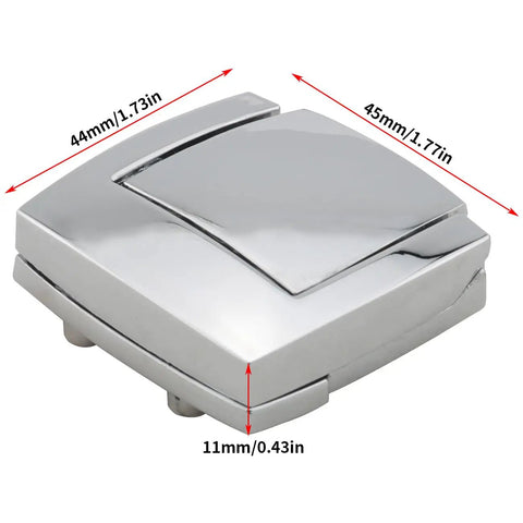 Keyless Alloy Latch Buckle Set For Wooden Boxes And Aluminum Trunk Luggage Repair silver finish with dimensions shown