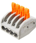 50 Piece Lever Wire Connectors Nuts Kit For 28-12 AWG Quick Disconnect Splicing With Insulated Terminals, 5 studs visible