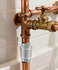 3/4" NPT stainless steel spring check valve inline on copper water line