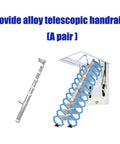 Hella Durable Telescopic Hinged Ladder Kit With Foldable Aluminum Frame 3M Height showing pair of alloy handrails for safe access.
