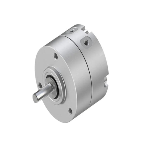 Close-up of Rotary Pneumatic Actuator 32mm Bore 180 Degree Rotation DRVS-32-180-P featuring compact and durable metal design