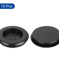 Top Shelf Rubber Grommet Plugs 15 Piece Set Keeps Cable Wiring Slick And Secure 1 Inch Inner Diameter, heavy duty black plugs.