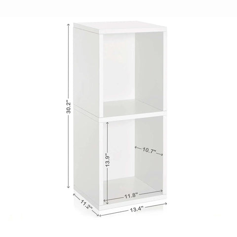 Eco Two Shelf Narrow Bookcase In White No Tools Needed Tool Free Assembly Durable ZBoard Recycled Paperboard Storage Unit