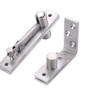 Stainless Steel Rotating Axis Hidden Door Hinge for Wood Doors Up and Down Secret Door Shaft Silver Finish Concealed Hinge shown