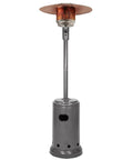 46,000 BTU Portable Outdoor Propane Patio Heater With Wheels, Adjustable Heat Output, 9 Foot Radius, Slate Gray, Easy One Touch Ignition