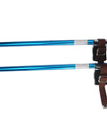 Adjustable Aluminum Drywall Stilts 24 To 40 Inch For Painting And Taping, side view of lightweight blue stilts with straps