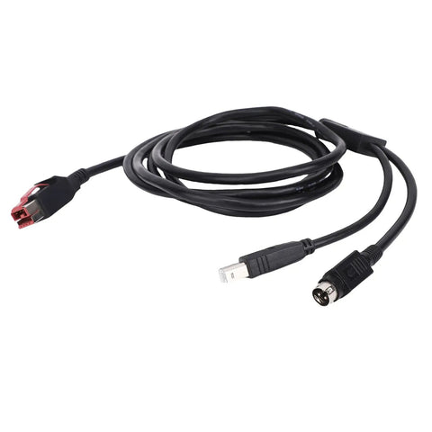 Slick No Sweat Plug And Play Universal Printer Cable 2 In 1 Design with 24V Power USB to USB Type B and 3 Pin DIN Adapter.