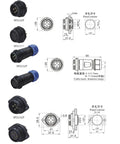 SP21 5 Pin IP68 Waterproof Aviation Circular Connector 21mm Panel Mount 30A Plug Socket With Dust Cover For Rugged Industrial Power And Signal Applications panel mount dimensions