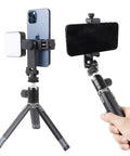 Universal Phone Tripod Mount Adapter with 360 Degree Rotation for Hot Shoe Cameras and DSLRs, 1/4 Inch Screw in use with smartphones
