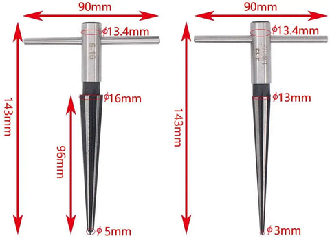 T Handle Taper Reamer Set For Woodworking And Guitar Luthier Projects Pro Grade Go To Hand Held Bridge Pin Hole Enlarging Tool Set