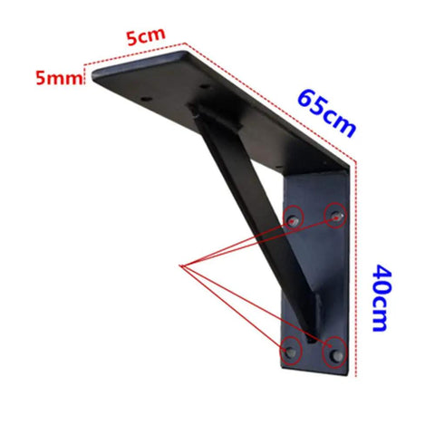 Rock Solid Floating Shelf Brackets Heavy Duty Tripod Wall Supports That Hold Up Like Champs Slick Black Iron Rack Mounts dimensioned 65cm x 40cm.