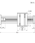 Garage Grade No Fuss Heavy Duty 400Mm Travel Linear Rail Guide With SfU1605 Ballscrew And Nema23 Stepper Motor For Diy Cnc Router Xyz Axis Precision Actuator Kit dimensions diagram in mm.